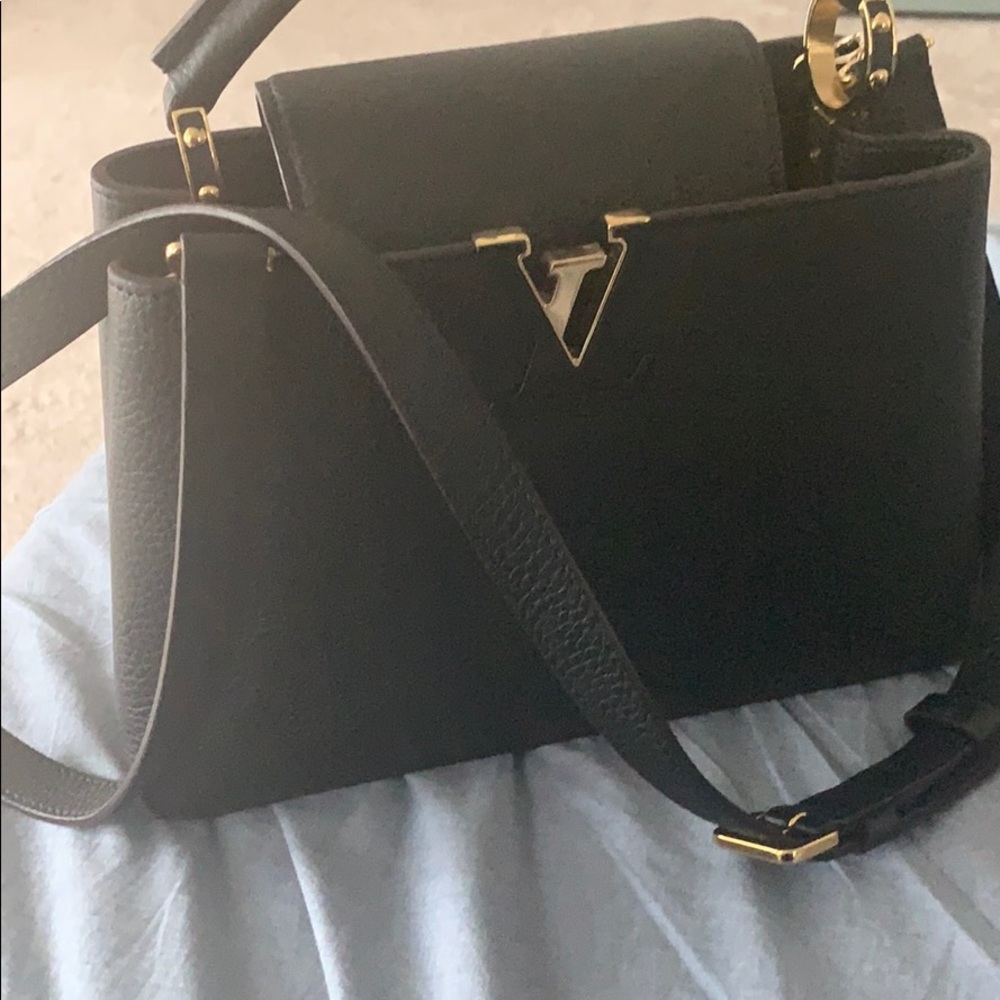 CAPUCINES BB Gold hardware.Burgundy trim